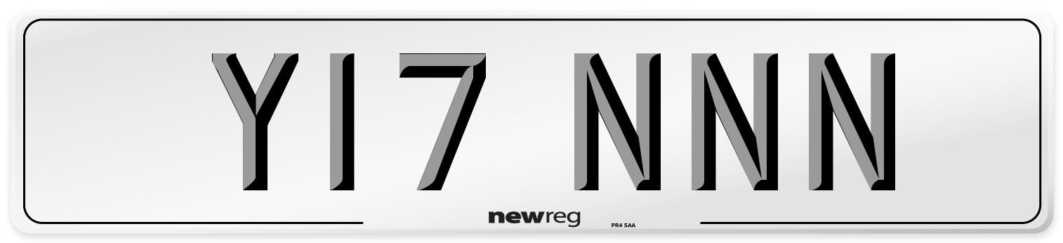 Y17 NNN Number Plate from New Reg